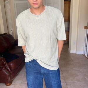 Zara Men's textured green Shirt - used once